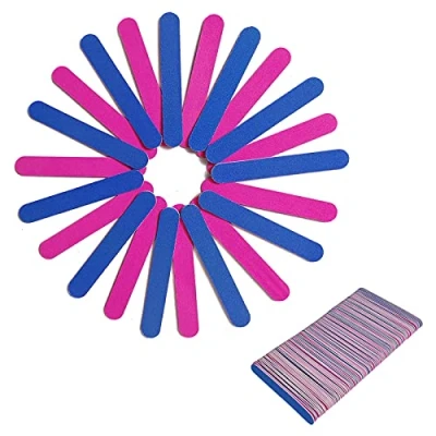 Immagine di 100 mini lime per unghie a doppia faccia grana 180/240, portatile professionale chiodi, lima unghie, strumenti lo styling delle la casa e il salone