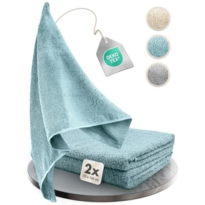 Immagine di homewell Set di asciugamani morbido e assorbente, 100% cotone, Oeko Tex 100 certificato