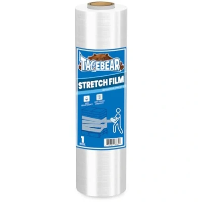 Immagine di TAPEBEAR Pellicola Imballaggio Trasparente 38cm x 230M, Estensibile Industriale, Plastica Protettiva, Per Pallet e Termoretraibile, Traslochi