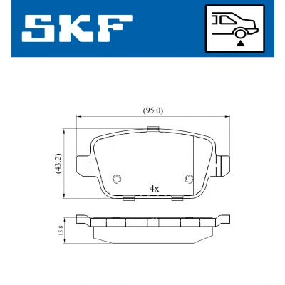 Immagine di SKF VKBP 90498 Kit pastiglie freno Non predisposto per contatto segnalazione usura