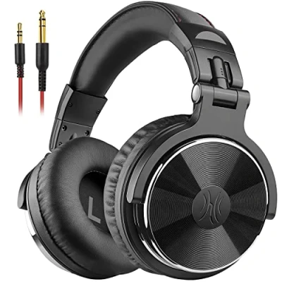 Immagine di OneOdio Cuffie Over Ear, Cablate con Shareporte Microfono, Jack 3,5 mm e 6,35 mm, perRegistrazione, Mixaggio, Monitoraggio in Studio, DJ, Chitarra,Podcast, Cellulare, PC (Nero chiaro)