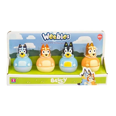 Immagine di Giochi Preziosi Bluey Set Completo Con 4 Personaggi Weebles Serie Che Dondolano Sempre Ma Non Cadono Mai, Per Bambini A Partire Da 18 Mesi, Weu02000