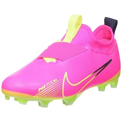 Immagine di NIKE Zoom Vapor 15 Academy Fg/MG, Scarpe da Calcio Unisex Bambini, Pink Blast/Volt Gridiron, 33.5 EU