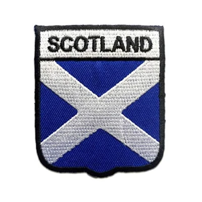 Immagine di Scozia bandiera Toppe termoadesive Patch Toppa ricamate, misura: 7,1 x 6,1 cm