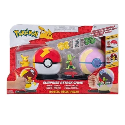 Immagine di Pokémon PKW3165 Surprise Attack Game Pikachu vs. Geckarbor, set da gioco ufficiale con personaggi