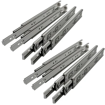 Immagine di 4 paia (8 PEZZI) SO TECH® Guide a Estrazione Totale per Cassetti argento 450 mm (inserite) Sfera Capacità di