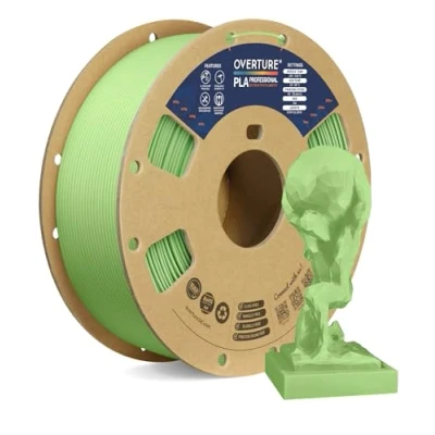 Immagine di OVERTURE PLA Plus (PLA+) Filamento 1.75mm, Toughness Enhanced Roll, Professionale Tenacia, 1kg Filamento(2.2lbs), Precisione Dimensionale 99% Probabilità +/ 0.03 mm (Verde Chiaro)