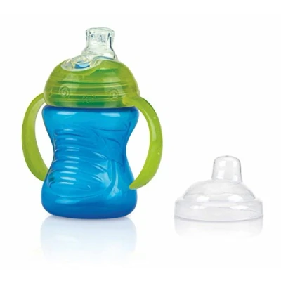 Immagine di Nuby Tazza Swirl con Beccuccio Antigoccia in Silicone e Manici, 240ml Blu