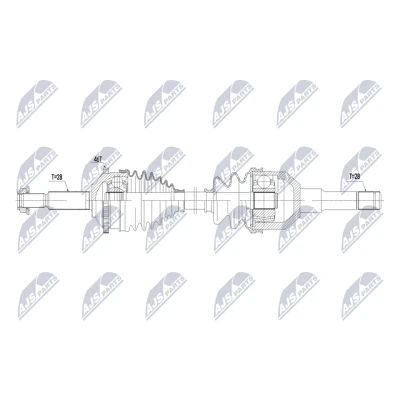 Immagine di NTY NPW JG 016 Albero motore / Semiasse Assale posteriore Sx 803mm Trasmissione automatica, Cambio manuale