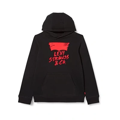 Immagine di Levi&#039;s Sketched Logo Pullover Hoodie 9eg571, Felpa con cappuccio, Bambini e ragazzi, Nero, 8 Anni