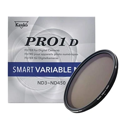 Immagine di Kenko Filtri neutri PRO1D SMART VARIABLE NDX ND3 ND450 77mm, per la registrazione video, regolazione dell&#039;intensità luminosa, continua 450, KE02 PSM1N77