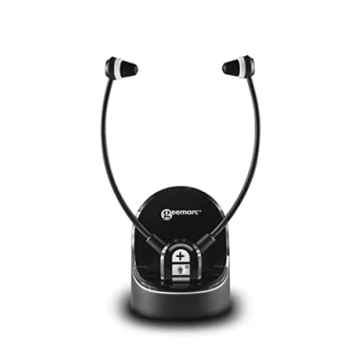Immagine di Geemarc CL7370 Opti Cuffie wireless per TV con connettore ottico non udenti Possono essere utilizzate come ascoltatore personale che amplifica i suoni ambientali Perdita dell&#039;udito da bassa