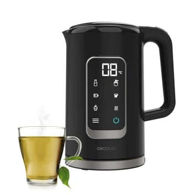 Immagine di Cecotec Bollitore Elettrico da 1,7 Litri con Schermo Touch Thermosense 500 Touch. 2200W, Interno in Acciaio Inox, 5 Livelli di Temperatura, Spegnimento Automatico, Nero