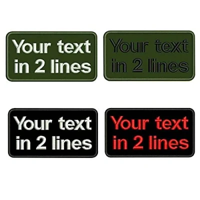 Immagine di Toppa da ricamo personalizzata con 2 linee di nome militare tattico numero ID Tag supporto a gancio(2 pezzi)