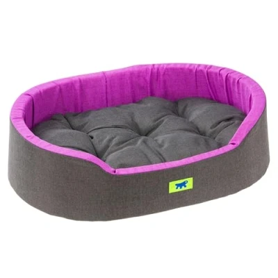 Immagine di Ferplast Cuccia Cane Interno Dandy Cuscino Rimovibile, Lavabile, Rivestimento in Cotone con Soffice imbottitura, Lettino per Cani Taglia Media, 95 x 60 h 21 cm, Viola