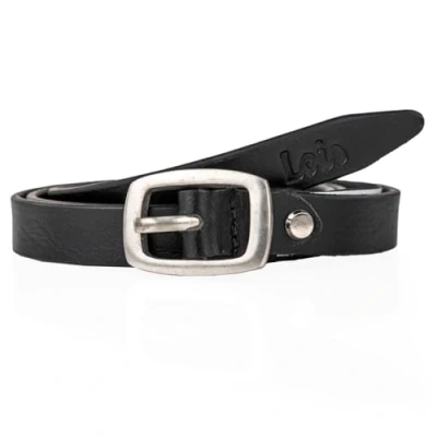 Immagine di Lois Cinture da Donna Vera Pelle Flessibile e Resistente Cintura con Fibbia in metallo Alta Qualità Elegante per Lavoro, uso Quotidiano S, Nero Argento