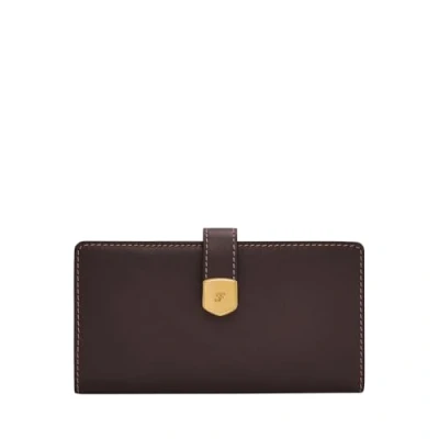 Immagine di Fossil Lennox Portafoglio in pelle o poliestere per donna, 17.15cm L x 1.91cm W 8.89cm H, Marrone cacao