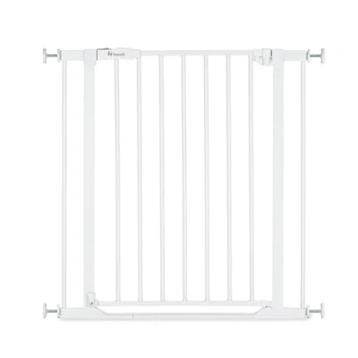 Immagine di hauck Cancelletto di Sicurezza per Bambini Clear Step 2 con Base Piatta, Aperture da 75 80cm, Apertura Una Mano, Chiusura Manuale, Senza Forare Metallo, Bianco