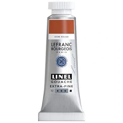 Immagine di Lefranc Bourgeois Linel Gouache Extra Fine Colore guazzo, Ocra Rossa, 14 ml, unità
