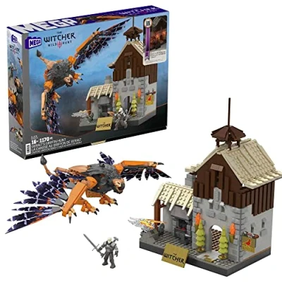 Immagine di MEGA The Witcher Wild Hunt Geralt e la Caccia al Grifone, Set da Costruzione con 1170 Pezzi, luci LED Mini Action Figure di Inclusi, Giocattolo per Ragazzi, 16+ Anni, HDL28
