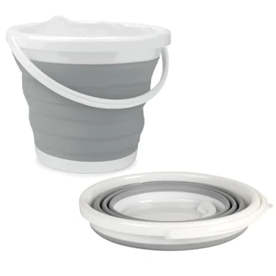 Immagine di Beldray LA028495GRY Secchio Pieghevole Vasca Per Stoccaggio Compatto, Uso Interno/Esterno, Pulizia Auto, Plastica Facile Da Pulire Con Maniglia, 10 L, Grigio