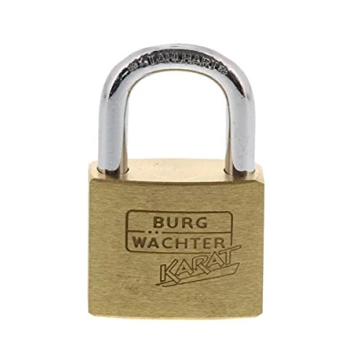 Immagine di Burg Wächter Karat 217 30 SB Lucchetto cilindrico con 6 Chiavi, Spessore, Oro, Argento, Bügelstärke: 5 mm, Bügelhöhe: 17,5 mm