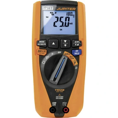 Immagine di HT Instruments JUPITER Multimetro portatile, Tester RCD Calibrato (ISO) digitale CAT IV 600 V, III 690 V Display (Counts): 6000