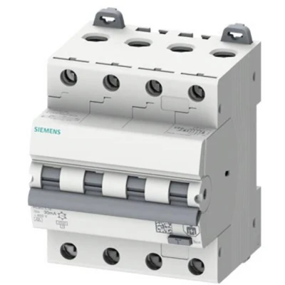 Immagine di Siemens 5SU13466FP16 Magnetotermico e differenziale Misura fusibile = 3 4 poli 16 A 0.03