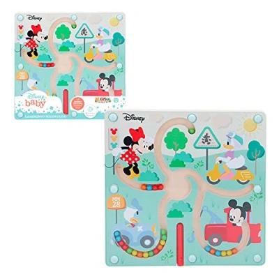 Immagine di WOOMAX Set di labirinto giocattolo per bambini, con perline in legno e forme abacco, bambini 1 anno