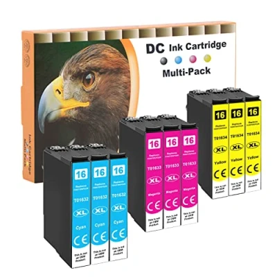 Immagine di D&amp;C Cartucce d&#039;inchiostro Compatibili per Epson 16 16XL Workforce WF 2630 2760 2540 2530 2520 2510 2010 2650 2660 2750 (3 Ciano,3 Magenta,3 Giallo, 9 Pack)