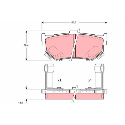 Immagine di TRW GDB884 Kit pastiglie freno con segnalatore acustico usura SUZUKI: SWIFT 2