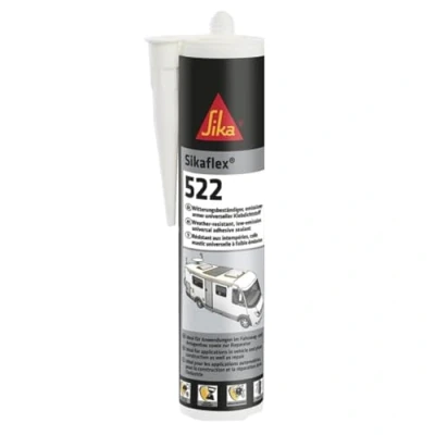 Immagine di Sika Sikaflex 522 Sigillante adesivo per roulotte e camper, resistente alle intemperie alla muffa, colore bianco, 300 ml