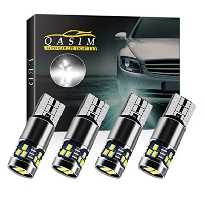 Immagine di Qasim 4x LED T10 W5W Lampadina Senza errori CANBUS Bianco Cuneo 168 194 2016 Chip 18SMD per Auto Luce a Cupola Indicatore Posizione Laterale DC9 28V Eteropolarità Costante