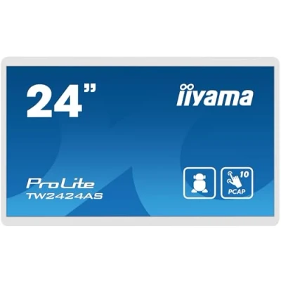 Immagine di iiyama Prolite TW2424AS W1 Monitor LED IPS, 60,5 cm, 23,8&quot;, Full HD, 10 punti, multitouch, HDMI, USB2.0, USB3.2, USB C Out RJ45, Android OS Bluetooth, rivestimento antiriflesso 3H 24/7