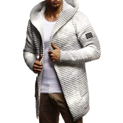 Immagine di Leif Nelson Lange Reissverschluss Cardigan, Uomo, Taglia: Large, Ecru grau