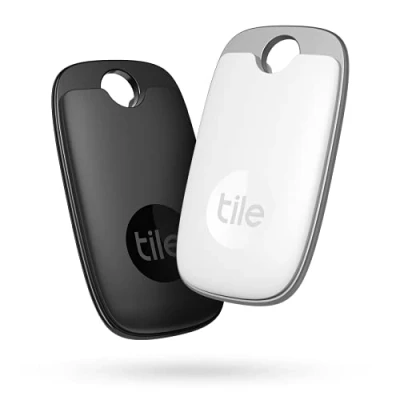 Immagine di Tile Pro (2022) Bluetooth Trova oggetti, 2 Pezzi, Portata di rilevamento 120m, compatibile con Alexa e Google Smart Home, iOS Android, chiavi, telecomandi altro, Nero/Bianco