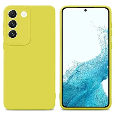 Immagine di Cadorabo Custodia compatibile con Samsung Galaxy S22 in FLUID GIALLO Coperchio protettivo silicone TPU flessibile