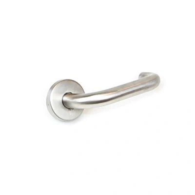 Immagine di Emuca maniglie porta interna, coppia di per da interno con rosetta D.53 mm, Modello U, Acciaio, Nickel satinato.