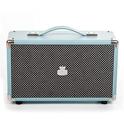Immagine di GPO Westwood Speaker Bluetooth Retro, Diffusore Portatile da 25 Watt con Subwoofer, Ingresso RCA, Griglia Maniglia di Trasporto, Azzurro