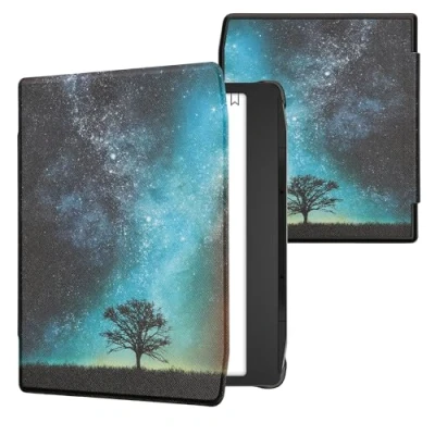 Immagine di kwmobile Custodia eReader Compatibile con Pocketbook Era/Era Color Cover eBook Reader Flip Case blu/grigio/nero Natura e spazio