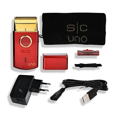Immagine di Rasoio Elettrico Barba e Capelli Stylecraft Uno by Gamma Più, Uomo Senza Fili, Autonomia 2 Ore, da Viaggio Compatto Portatile, Ergonomico, 9.000 RPM (Rosso)