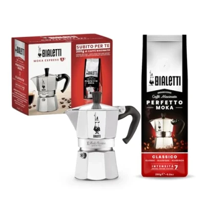 Immagine di Bialetti Express Bundle, Alluminio, 6 Tazze + Perfetto Moka