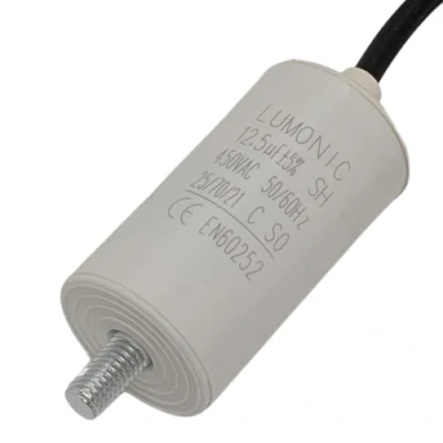 Immagine di Lumonic Condensatore di avviamento con Filo 25cm I 12,5µF 450V 34x65mm 12,5uF motore custodia in plastica ese