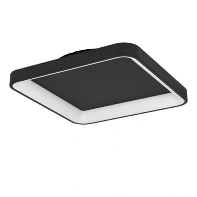 Immagine di Eglo Loretello Plafoniera a LED, quadrata, lampada da ufficio, dimmerabile con telecomando, metallo e plastica, nera bianca, luce bianca calda fredda, 35 x cm