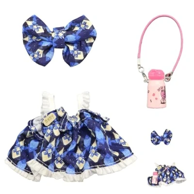 Immagine di Gxlaihly Vestiti per bambola, Clothes, Accessori bambole, bambole da 17 cm, adatti il peluche (Gonna blu (Non includere i giocattoli)))