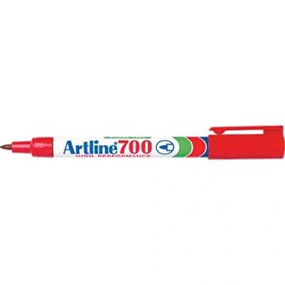 Immagine di Artline EK700 sottile, 0.7 mm, corpo con clip da tasca e ricaricabile pennarello indelebile, colore: alluminio/blu