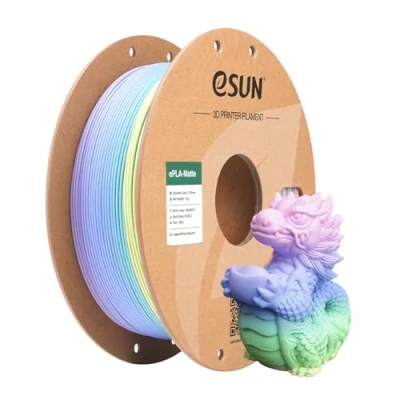 Immagine di eSUN filamento PLA opaco arcobaleno 1,75 mm, per stampanti 3D multicolore, bobina da 1 kg (2,2 libbre) a variazione graduale 3D, Macaron