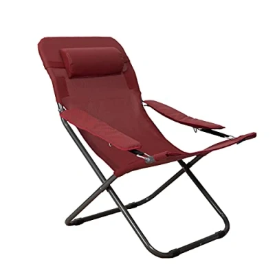 Immagine di Homecall Folding Camping Chair with 2x1 textilene backrest Adjustable, Rosso, Standard