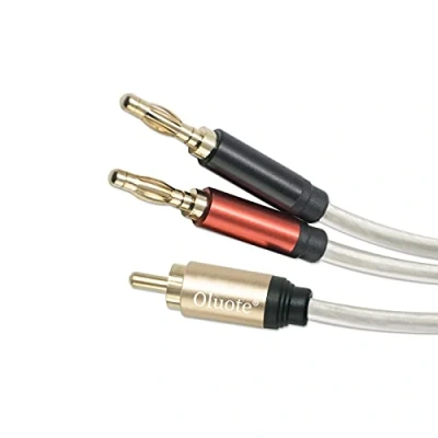 Immagine di Oluote Cavo per Altoparlanti,RCA Maschio a Spina Bananam, Cavi Casse Acustiche,Adattatore Banana Altoparlant,Amplificatori e Subwoofer (3m/9.84in)