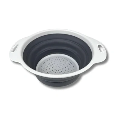 Immagine di Scolapiatti pieghevole da cucina grigio bianco PP TPR (25 x 20 8,5 cm)